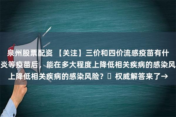 泉州股票配资 【关注】三价和四价流感疫苗有什么区别？接种流感、肺炎等疫苗后，能在多大程度上降低相关疾病的感染风险？​权威解答来了→