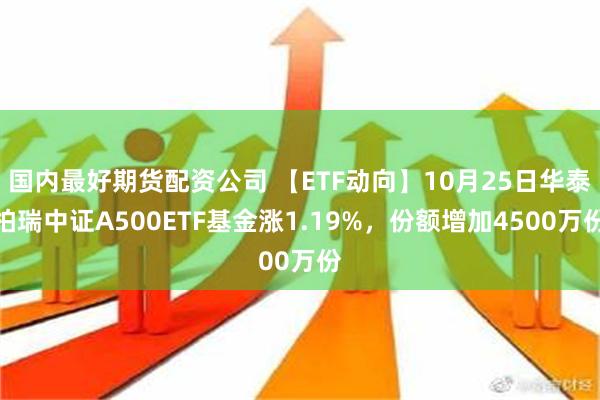 国内最好期货配资公司 【ETF动向】10月25日华泰柏瑞中证A500ETF基金涨1.19%，份额增加4500万份